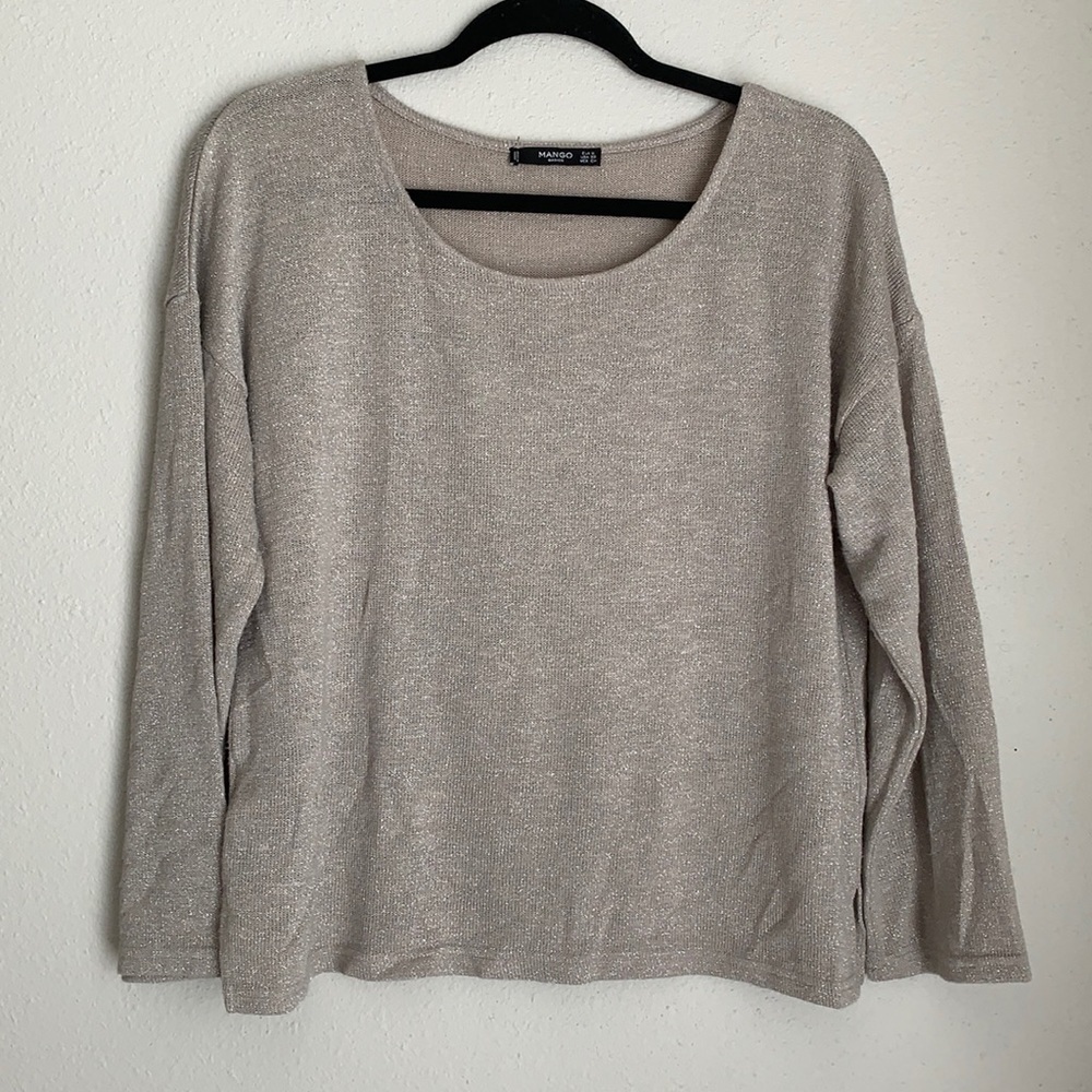 Mango basics cream shimmer light sweater XS